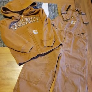 Carhartt bibs and hoodie
